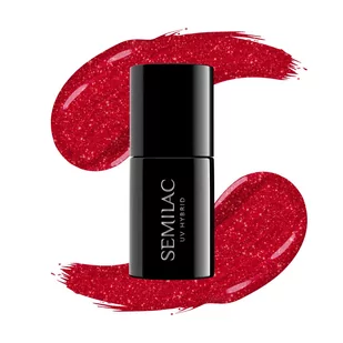 Semilac Semilac lakier hybrydowy 025 Glitter Red 7ml - Lakiery hybrydowe - miniaturka - grafika 1