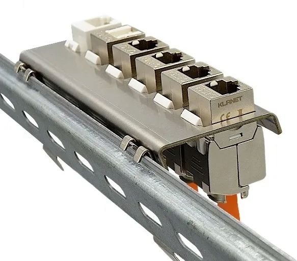 Adapter mocowania uchwyt STP 6x moduł keystone gniazda rj45 na szynę DIN