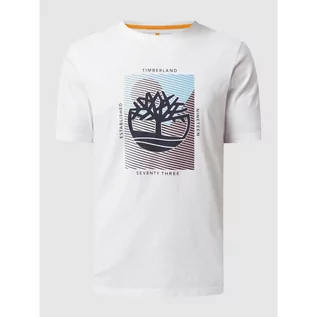 Koszulki męskie - T-shirt o kroju regular fit z nadrukiem z logo - Timberland - grafika 1