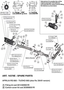 Tłumik końcowy część zamienna zestaw LeoVince układ wydechowy LV PRO S10074 / S10405, Ø 54 mm, 180 mm, prawy - Części motocyklowe - miniaturka - grafika 1