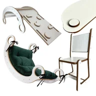 Skoczki dla dzieci - Zestaw BUJAK MONTESSORI Poduszka Butelkowa Zieleń +Ścianka + Krzesło Blat Zjeżdżalnia CE - miniaturka - grafika 1