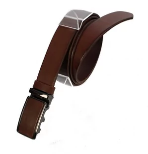 Pasek Męski Skórzany MASSIMO (PL) Skóra Licowa EXTRA 35 mm BRĄZOWY Gładki Klamra Samozaciskowa SREBRNA 35 ZE SKÓRZANĄ WSTAWKĄ - Paski - miniaturka - grafika 4