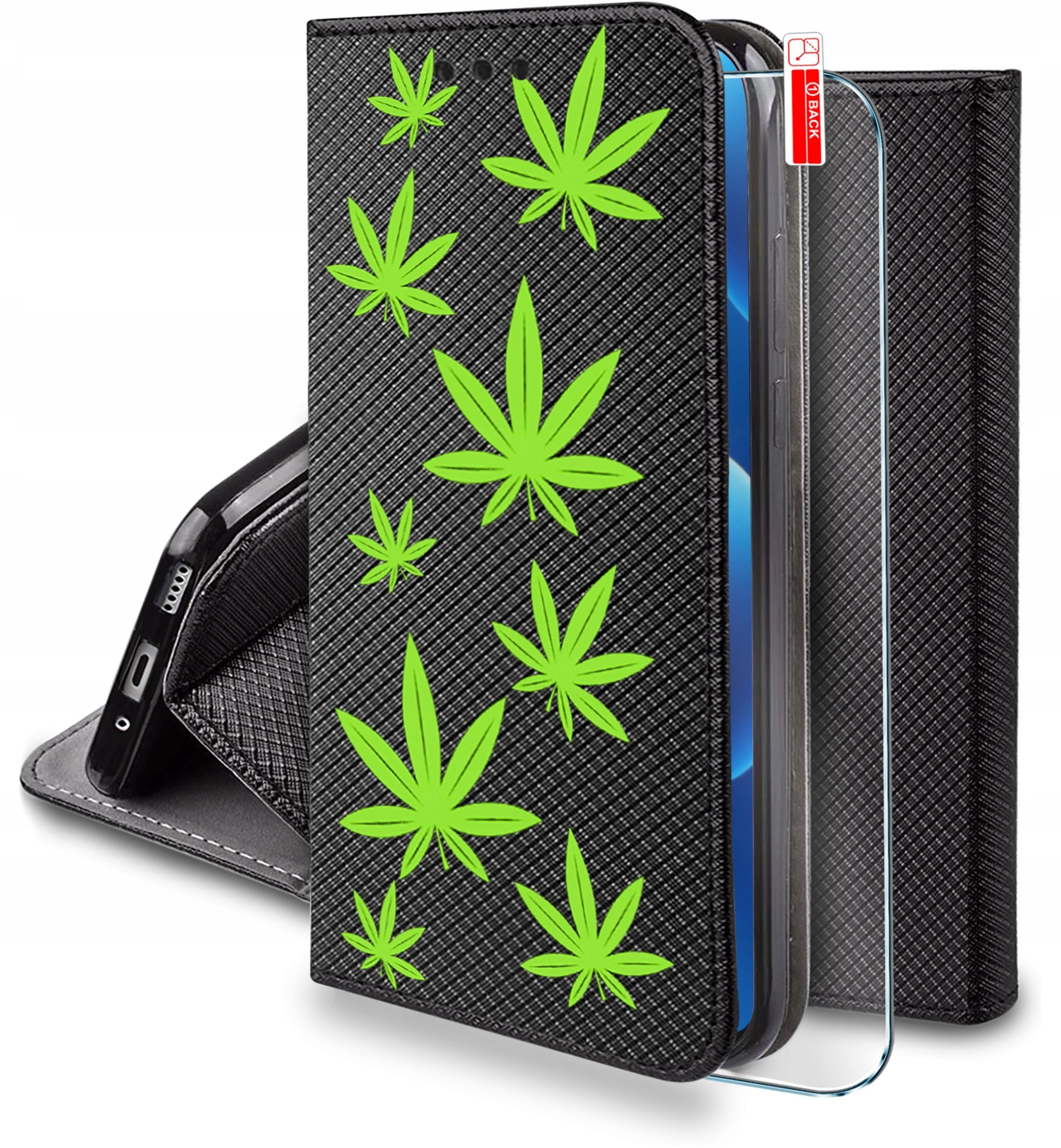 Etui do Xiaomi Redmi Note 14 4G MAGNET WZORY CASE PORTFEL + SZKŁO 9H