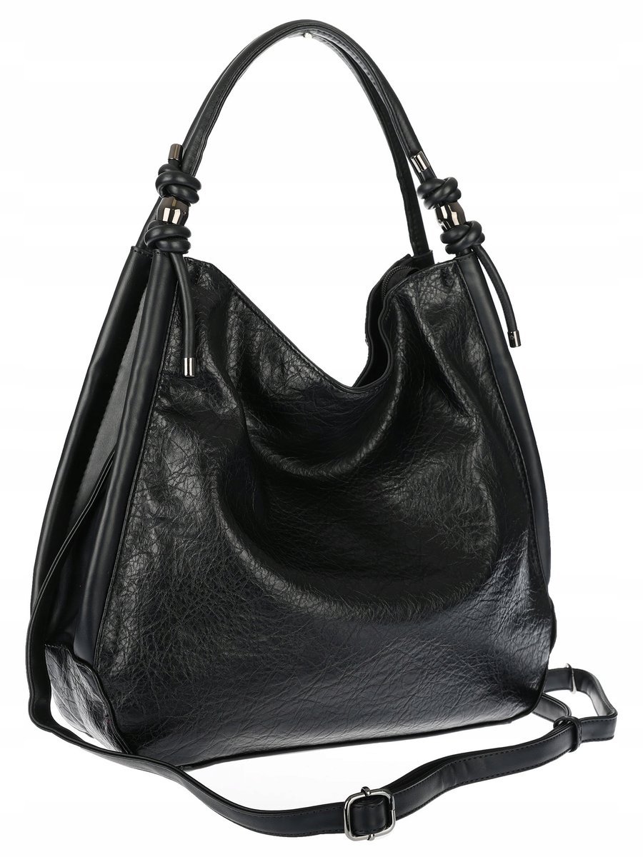 Torebka Damska listonoszka worek na ramię duża pojemna miejska MC810 Czarna