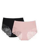 Majtki damskie - Majtki z wysokim stanem Pinky 2-pak Esotiq brudny róż, czarny XL - miniaturka - grafika 1