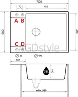Zlewozmywaki - BRANDE SPIRE 700-60 WHITE (biały) - miniaturka - grafika 1