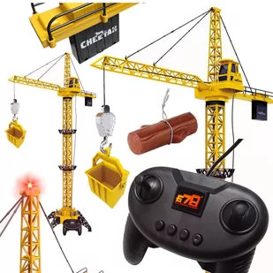 Duży Dźwig Żuraw budowalny Sterowany pilotem 128cm - Zabawki zdalnie sterowane - miniaturka - grafika 1