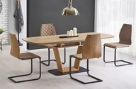 Stoły - Stół rozkładany ELIOR Toreo, brązowo-czarny, 90x160-220x76 cm - miniaturka - grafika 1