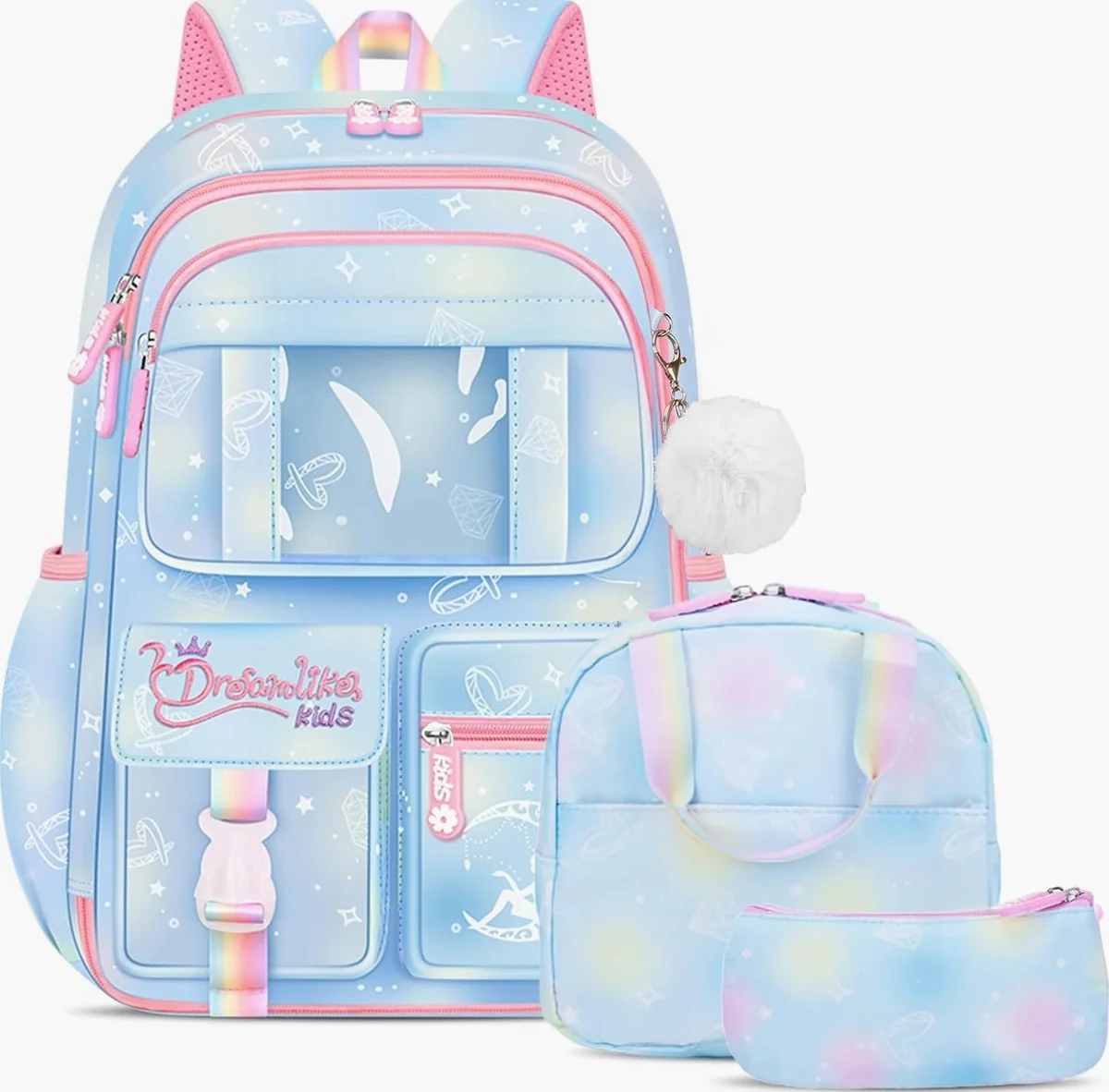 PLECAK SZKOLNY 3W1 ZESTAW 26L WODOODPORNY NYLON TORBA ETUI