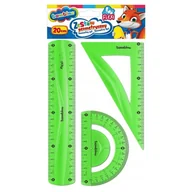 Przybory szkolne - Bambino Zestaw Geometryczny Szkolny Flexi Do Szkoły 3 El. Linijka 20cm Ekierka Kątomierz - miniaturka - grafika 1