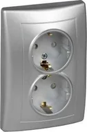 Gniazdka elektryczne - Schneider Electric Sedna Gniazdo podwójne SCHUKO aluminium SDN3000460 - miniaturka - grafika 1