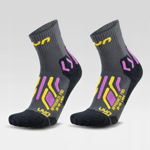 Skarpety damskie UYN Trekking Approach Mid Socks 2-Pack - grey/yellow - Skarpety termoaktywne - miniaturka - grafika 1