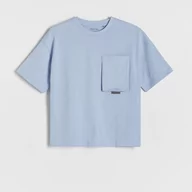 Koszulki dla chłopców - Reserved - T-shirt oversize z nadrukiem - Niebieski - miniaturka - grafika 1