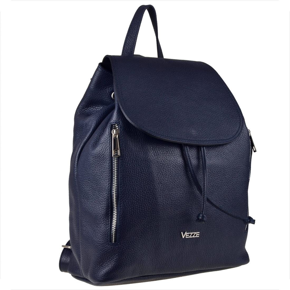 VEZZE Torebko plecak skóra naturalna włoski granatowy XL