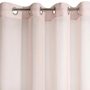 Eurofirany Zasłona błyszcząca, gładka, przezroczysta, 8 oczek, przezroczysta, elegancka, wysokiej jakości, Glamour do sypialni, salonu, salonu, salonu, różowy, 140 x 250 cm - Zasłony - miniaturka - grafika 1