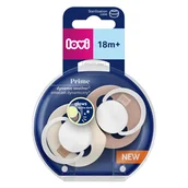 Smoczki uspokajające - Lovi Prime, smoczek uspokajający, silikonowy, dynamiczny, Ivory Glow/Blush Glow, 34/438, od 18 miesiąca, 2 sztuki - miniaturka - grafika 1