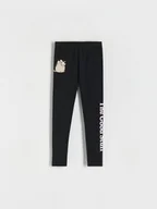 Spodnie i spodenki dla dziewczynek - Reserved - Legginsy Pusheen - czarny - miniaturka - grafika 1