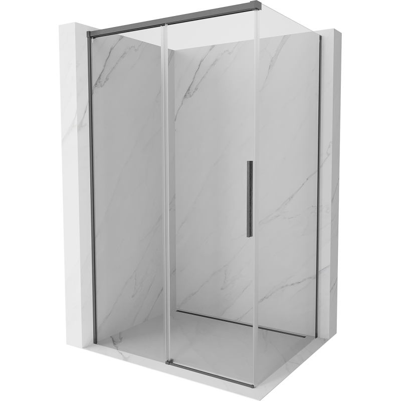 Mexen Rox kabina prysznicowa rozsuwana 150 x 95 cm, transparent, gun gray szczotkowany - 8C2-150-095-66-00