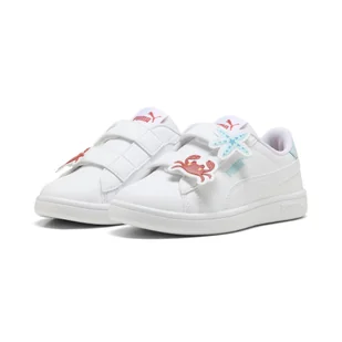 Dziecięce sneakersy PUMA Smash 3.0 Badges PUMA White Safe Lake Red Fire Blue - Buty dla dziewczynek - miniaturka - grafika 1