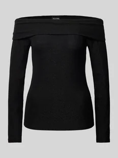 Bluzka o kroju slim fit z długim rękawem, odkrytymi ramionami i efektem błyszczącym model ‘SANDRA’ - Bluzki damskie - miniaturka - grafika 1