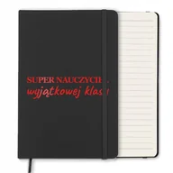 Notesy i bloczki - NOTES CZARNY A5 Z GUMKĄ W LINIE PREZENT DLA SUPER NAUCZYCIELA RED WZORY - miniaturka - grafika 1