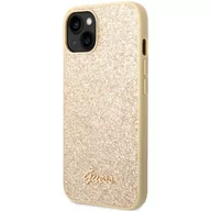 Etui i futerały do telefonów - Etui Guess Glitter Flakes Metal Logo na Apple iPhone 14 Plus GUHCP14MHGGSHD Złoty - miniaturka - grafika 1