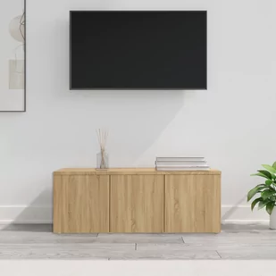 vidaXL Szafka pod TV, dąb sonoma, 80x34x30 cm, płyta wiórowa - Szafki RTV - miniaturka - grafika 1