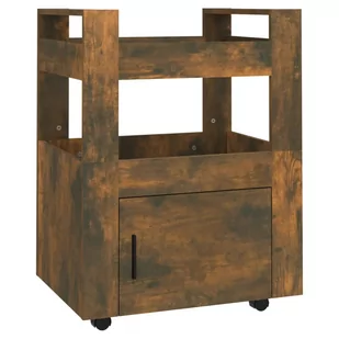 Wózek kuchenny, brązowy dąb 60x45x80 cm materiał drewnopochodny Lumarko! - Wózki kuchenne - miniaturka - grafika 3