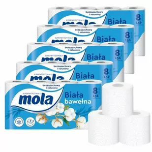 Papier Toaletowy Mola Biały 2 Warstwy 40 Rolek - Papier toaletowy - miniaturka - grafika 1