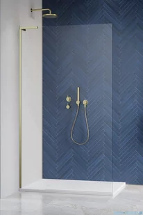 Radaway Modo SL II Brushed Gold kabina Walk-in 100x200 lewa szczotkowane złoto 10319104-99-01L - Kabiny prysznicowe - miniaturka - grafika 1