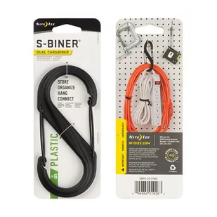 Nite Ize - Karabinek S-Biner® Plastic Dual Carabiner #6 - Czarny - SBP6-03-01BG - Sprzęt wspinaczkowy - miniaturka - grafika 1