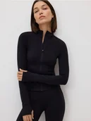 Bluzy damskie - Reserved - Bluza z suwakiem - czarny - miniaturka - grafika 1