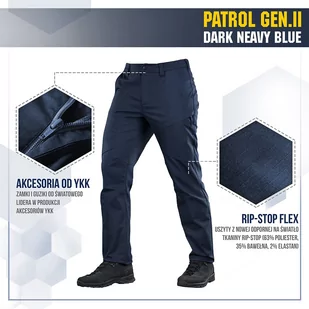 M-Tac - Spodnie taktyczne Patrol Gen II Flex - Dark Navy Blue - 20066015 - Odzież taktyczna i umundurowanie - miniaturka - grafika 2