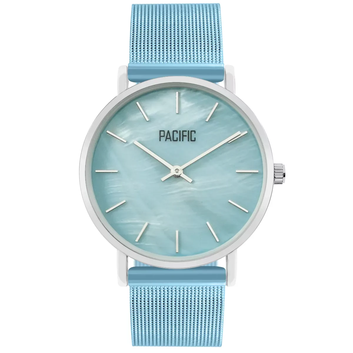 Srebrny damski zegarek z bransoletą mesh PACIFIC X6139-09
