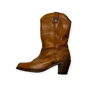 Kozaki damskie - Brązowe kowbojki wysokie DEX 40 - miniaturka - grafika 1
