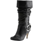 Kozaki damskie - Buffalo 8330X-237 damskie kozaki gładka skóra czarne, czarny - czarny - 38 EU - miniaturka - grafika 1