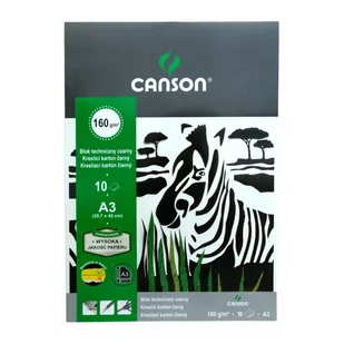 Canson Blok techniczny A3 czarny 10 160g - Szkolne artykuły papiernicze - miniaturka - grafika 2