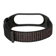 Akcesoria do smartwatchy - Pasek opaska nylonowa do Xiaomi Mi Band 3/4/5/6/7 "Czarny z kropkami" - miniaturka - grafika 1