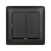 Wyłączniki światła i elektryczne - Wyłącznik podwójny schodowy ASTORIA czarny ELEKTRO-PLAST - miniaturka - grafika 1