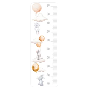 Naklejka miarka wzrostu dla dzieci króliki 30x100 - Naklejki na ścianę - miniaturka - grafika 1