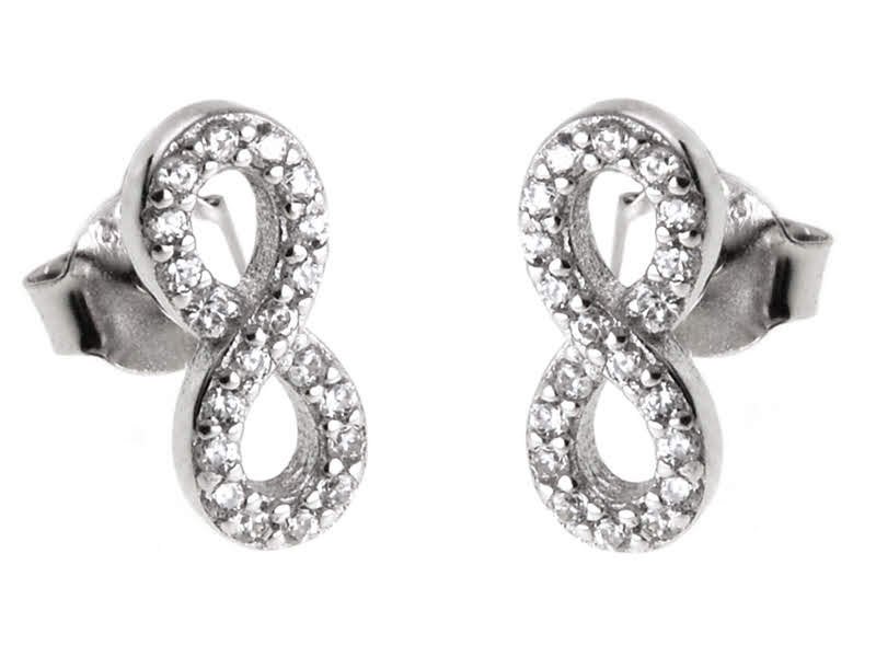 KOLCZYKI SREBRNE NIESKOŃCZONOŚĆ ÓSEMKI k2221 - 1,4g.