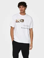 Koszulki męskie - Only & Sons T-Shirt Apoh 22028207 Biały Relaxed Fit - miniaturka - grafika 1