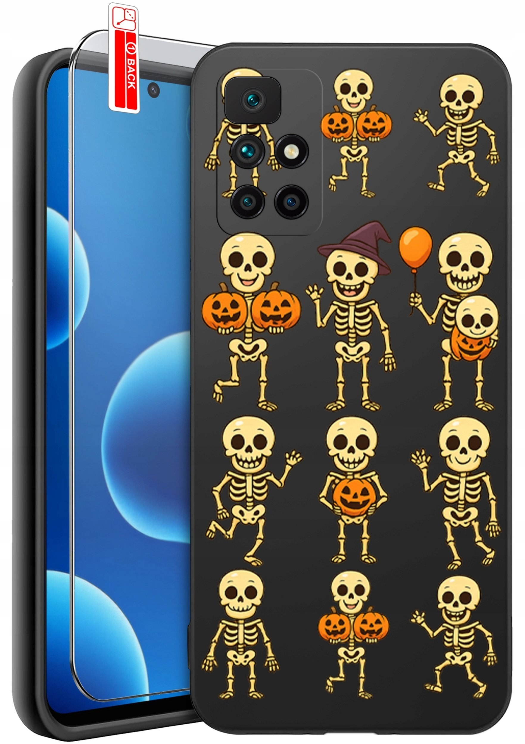krainaGSM Etui Do Xiaomi Redmi 10 Wzory Silikonowe Matt Case + Szkło 9H