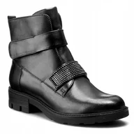 Botki damskie - Botki trzewiki trapery Carinii B3604 E50 czarne skóra naturalna r.37 - miniaturka - grafika 1