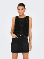 Kamizelki damskie - ONLY Kamizelka dzianinowa w kolorze czarnym - miniaturka - grafika 1