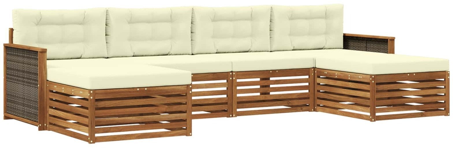 vidaXL Zestawy sof z poduszką 6 pcs Lite Drewno Akacji