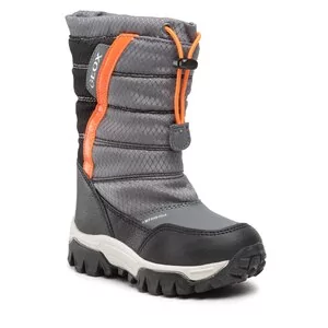 Buty dla dziewczynek - Śniegowce Geox - J Himalaya B.B Abx A J26FRA 0FU50 C0904 M Dk Grey/Orange - grafika 1