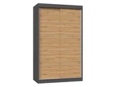 Szafy - Lumarko Szafa Iga 120 - Antracyt Dąb Artisan Ze Szprosami - miniaturka - grafika 1