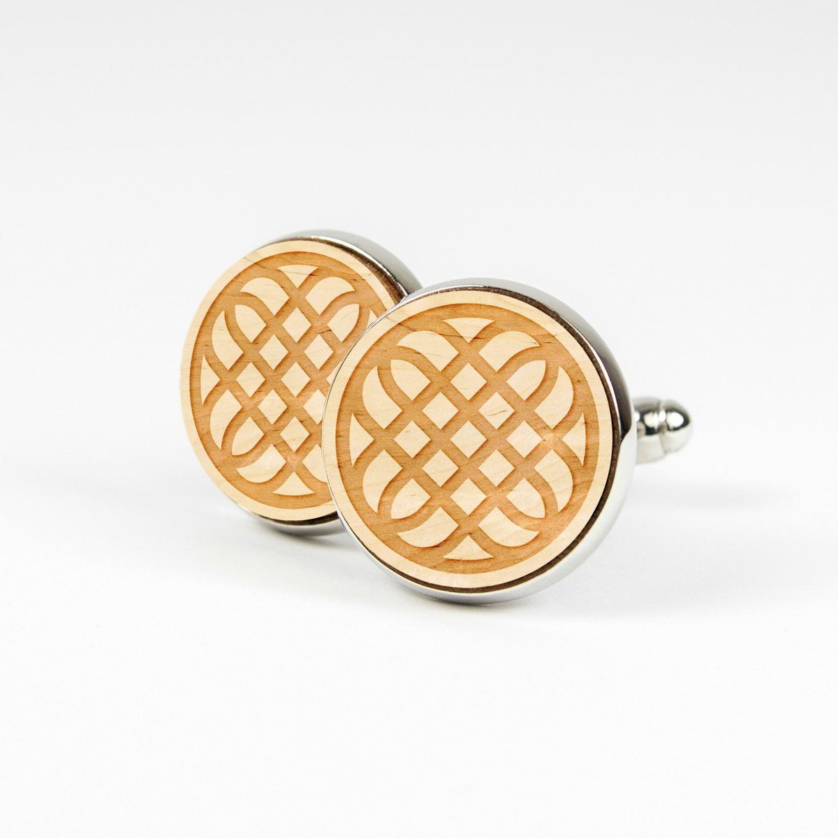 Spinki do mankietów drewniane - Geometryczne - Koło