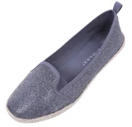 Espadryle damskie - Szare, błyszczące espadryle - miniaturka - grafika 1
